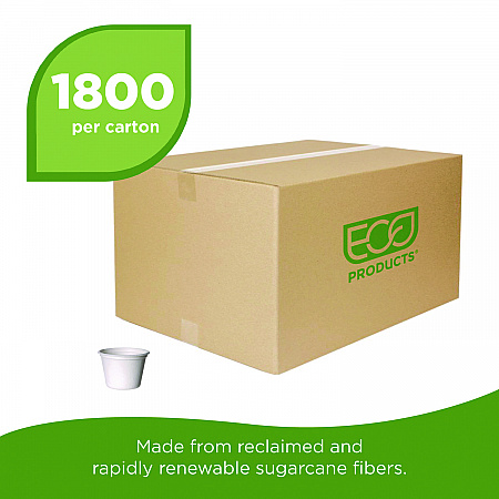 Vanguard Renewable and Compostable Sugarcane Portion Cups, 4 oz, White, 1,000/Carton (EPSPC4NFA)