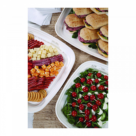 Regalia Renewable Sugarcane Tray, 9.06 x 14.37, White, Sugarcane, 100/Carton (EPSCTRS14NFA)