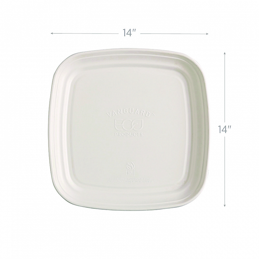 Regalia Renewable Sugarcane Tray, 9.06 x 14.37, White, Sugarcane, 100/Carton (EPSCTRS14NFA)