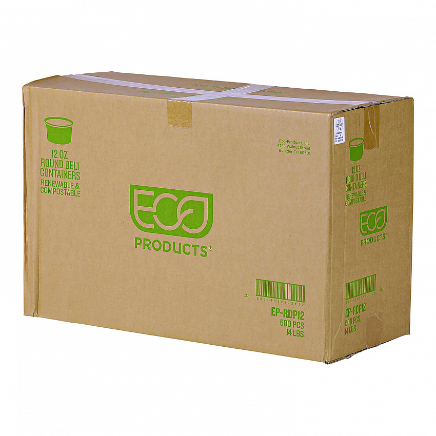 Round Deli Containers, 12 oz, 4.63" Diameter x 2.13" h, Clear, Plastic, 500/Carton (EPRDP12)