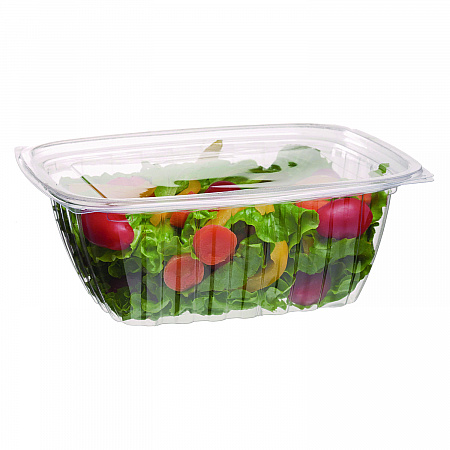 Renewable and Compostable Rectangular Deli Containers, 32 oz, 7.5 x 6.5 x 3, Clear, Plastic, 50/Pack, 4 Packs/Carton (EPRC32)