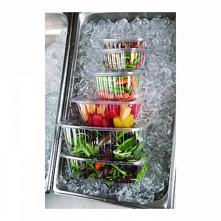 Renewable and Compostable Rectangular Deli Containers, 32 oz, 7.5 x 6.5 x 3, Clear, Plastic, 50/Pack, 4 Packs/Carton (EPRC32)