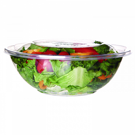 Salad Bowls with Lids, Squat, 64 oz, 9.5