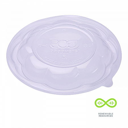Renewable and Compostable Lids, Fits 24, 32 and 48 oz Salad Bowls, Clear, Plastic, 300/Carton (EPSBLID)