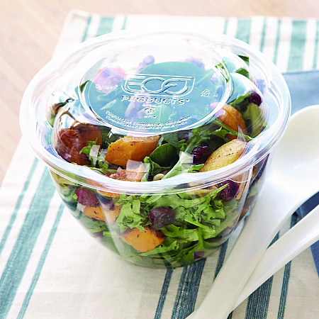 Renewable and Compostable Lids, Fits 24, 32 and 48 oz Salad Bowls, Clear, Plastic, 300/Carton (EPSBLID)