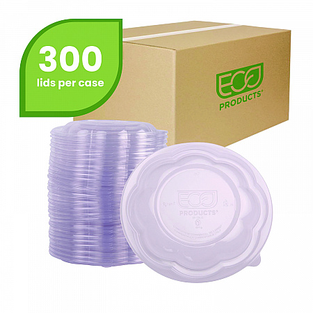 Renewable and Compostable Lids, Fits 24, 32 and 48 oz Salad Bowls, Clear, Plastic, 300/Carton (EPSBLID)
