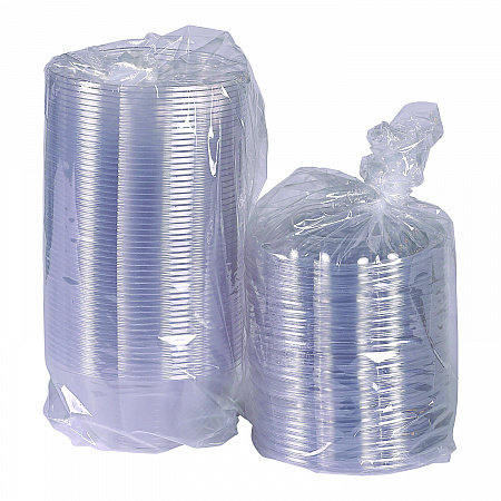 Renewable and Compostable Salad Bowls with Lids, 32 oz, Clear, Plastic, 50/Pack, 3 Packs/Carton (EPSB32)