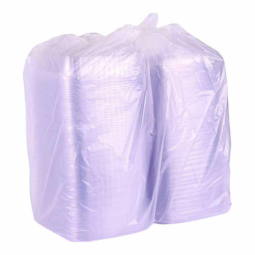 Renewable and Compostable Clear Clamshell Hinged Food Containers, 8 x 8 x 3, Plastic, 80/Pack, 2 Packs/Carton (EPLC81)