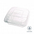 Renewable and Compostable Clear Clamshell Hinged Food Containers, 8 x 8 x 3, Plastic, 80/Pack, 2 Packs/Carton (EPLC81)