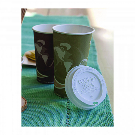 EcoLid 25% Recycled Content Hot Cup Lid, Fits 10 oz to 20 oz Hot Cups, Plastic, White, 100/Pack, 10 Packs/Carton (EPHL16WR)