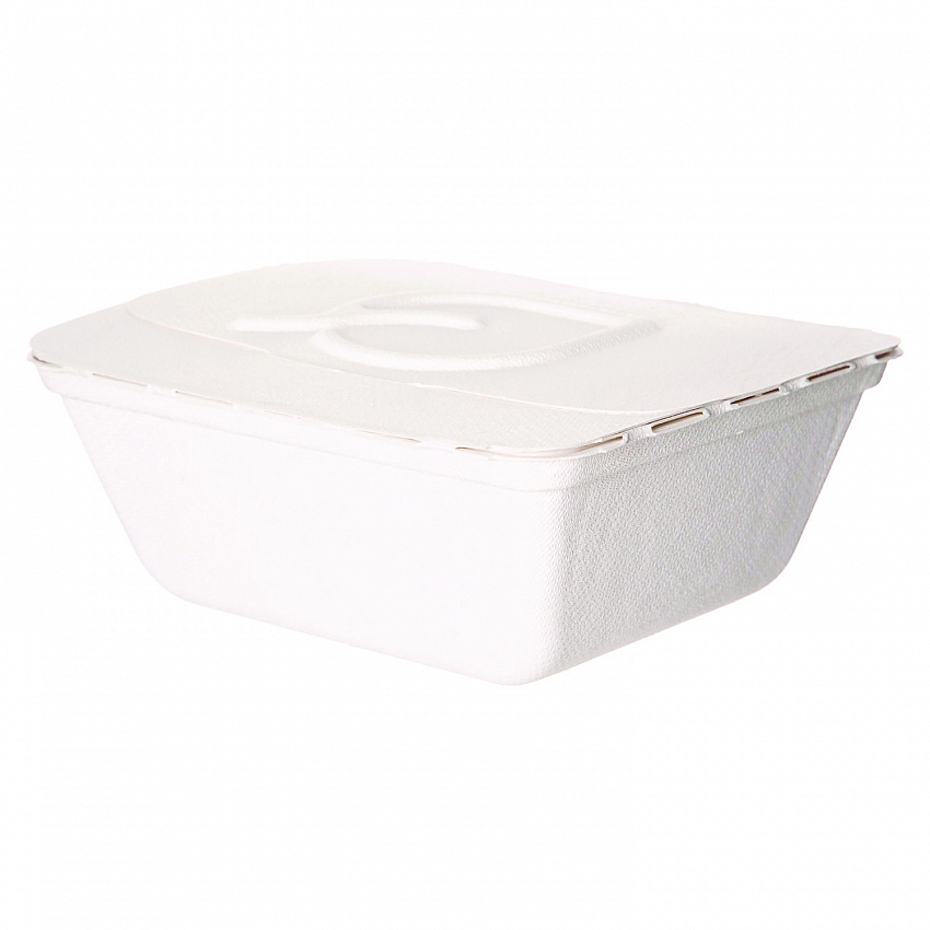 Vanguard Folia Renewable and Compostable Take-Out Container, 3 Compartments, 35 oz, 5.8 x 6.9 x 2.5, White, Sugarcane, 300/CT (EPFSC35NFA)