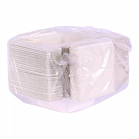 Vanguard Folia Renewable and Compostable Take-Out Container, 3 Compartments, 22 oz, 5.39 x 5.94 x 2, White, Sugarcane, 300/CT (EPFSC22NFA)