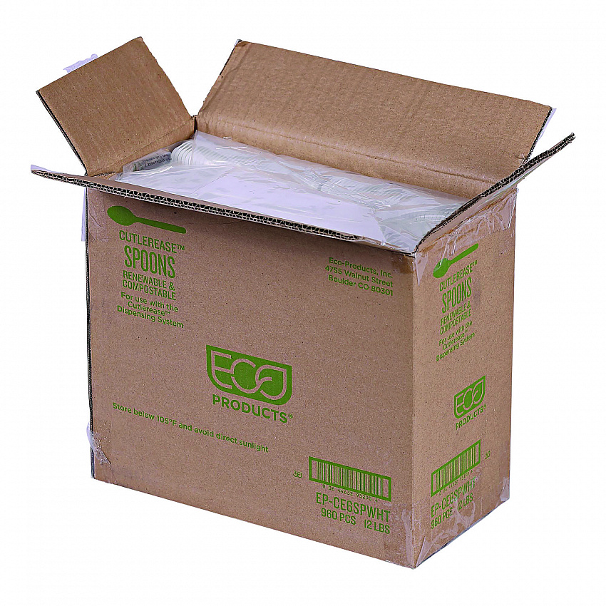 Cutlery for Cutlerease Dispensing System, Spoon, Plastic, White, 960/Carton (EPCE6SPWHT)