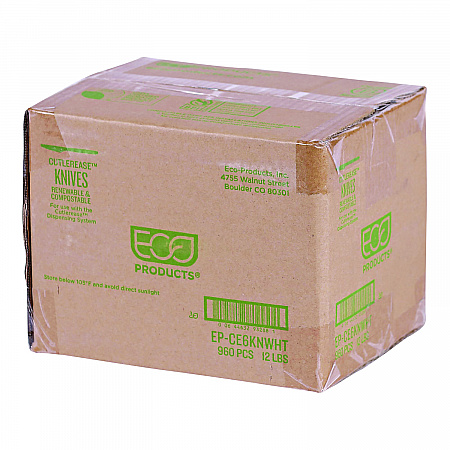 Cutlery for Cutlerease Dispensing System, Knife, Plastic, White, 960/Carton (EPCE6KNWHT)