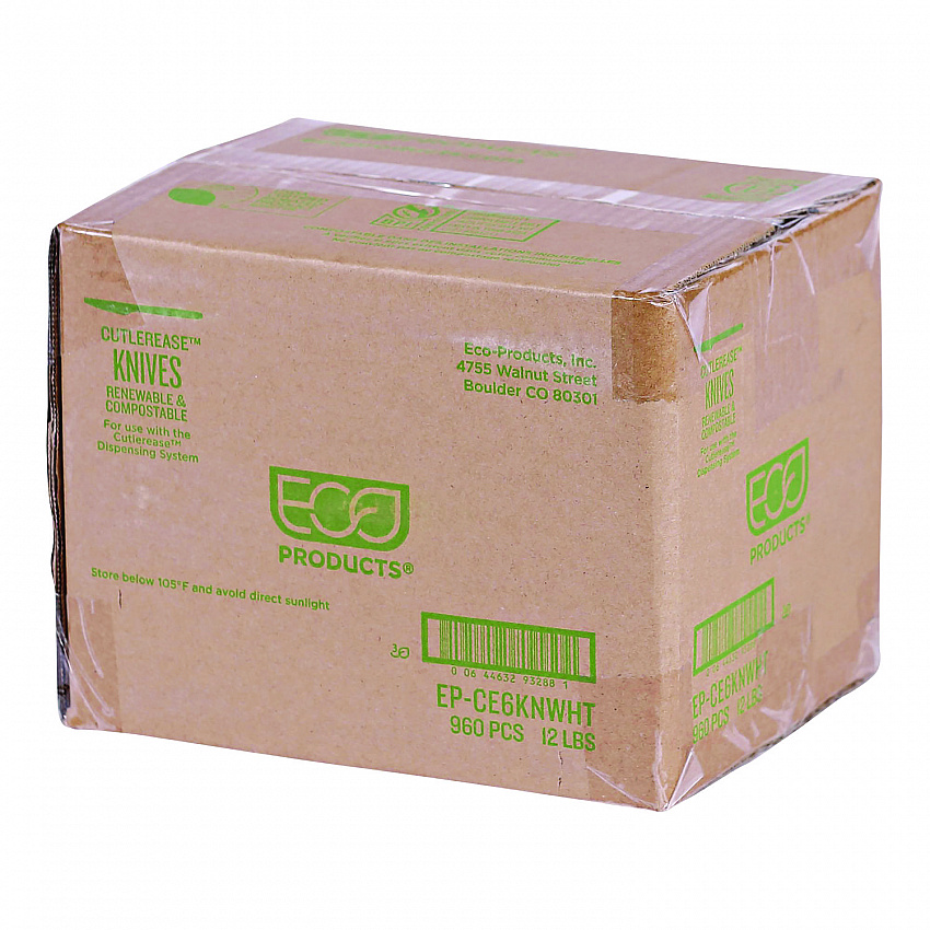 Cutlery for Cutlerease Dispensing System, Knife, Plastic, White, 960/Carton (EPCE6KNWHT)