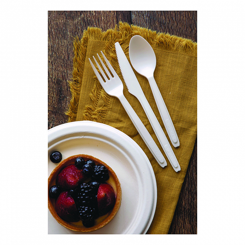 Cutlery for Cutlerease Dispensing System, Fork, Plastic, White, 960/Carton (EPCE6FKWHT)