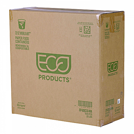 World Art Renewable and Compostable Food Container, 32 oz, 4.05