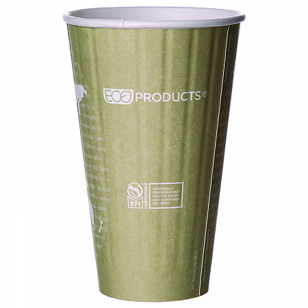 World Art Renewable and Compostable Insulated Hot Cups, 16 oz, Paper, Brown/White, 40/Pack, 15 Packs/Carton (EPBNHC16WD)