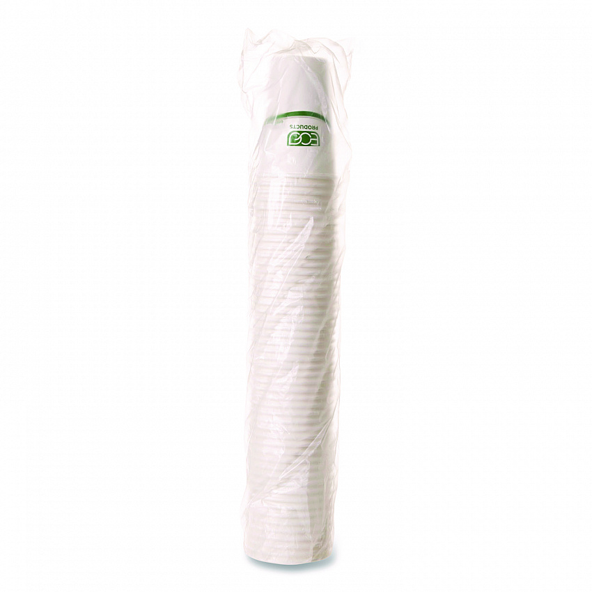GreenStripe Hot Cups, 20 oz, Paper, White, 50/Pack, 20 Packs/Carton (EPBHC20GS)