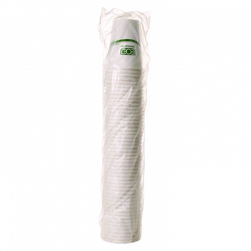 GreenStripe Renewable and Compostable Hot Cups, 16 oz, Paper, White/Green, 50/Pack, 20 Packs/Carton (EPBHC16GS)