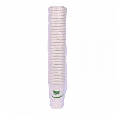 GreenStripe Renewable and Compostable Hot Cups, 16 oz, Paper, White/Green, 50/Pack, 20 Packs/Carton (EPBHC16GS)