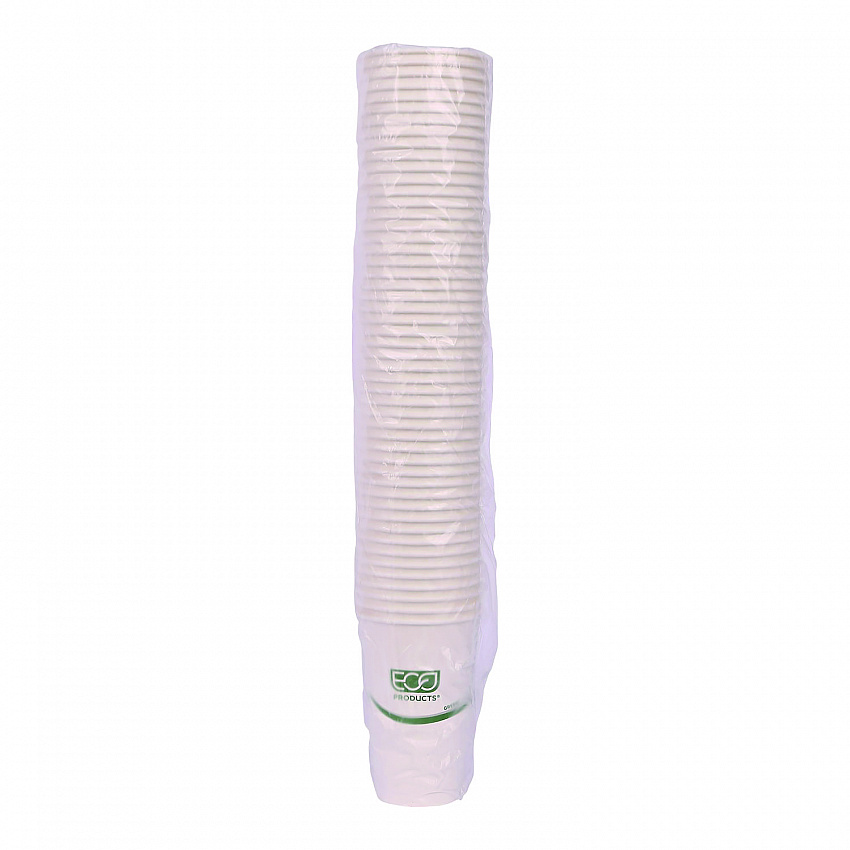 GreenStripe Renewable and Compostable Hot Cups, 16 oz, Paper, White/Green, 50/Pack, 20 Packs/Carton (EPBHC16GS)