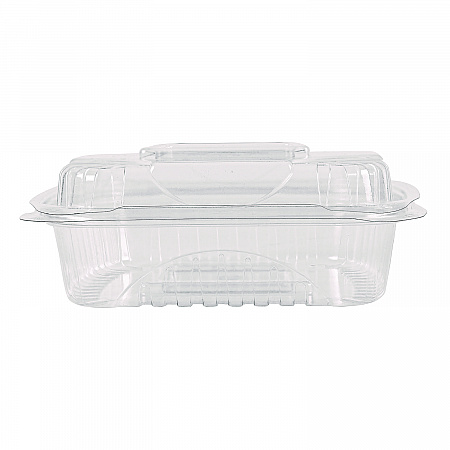Renewable and Compostable Clear Clamshell Hinged Food Containers, 8 x 8 x 3, Plastic, 80/Pack, 2 Packs/Carton (EPLC81)