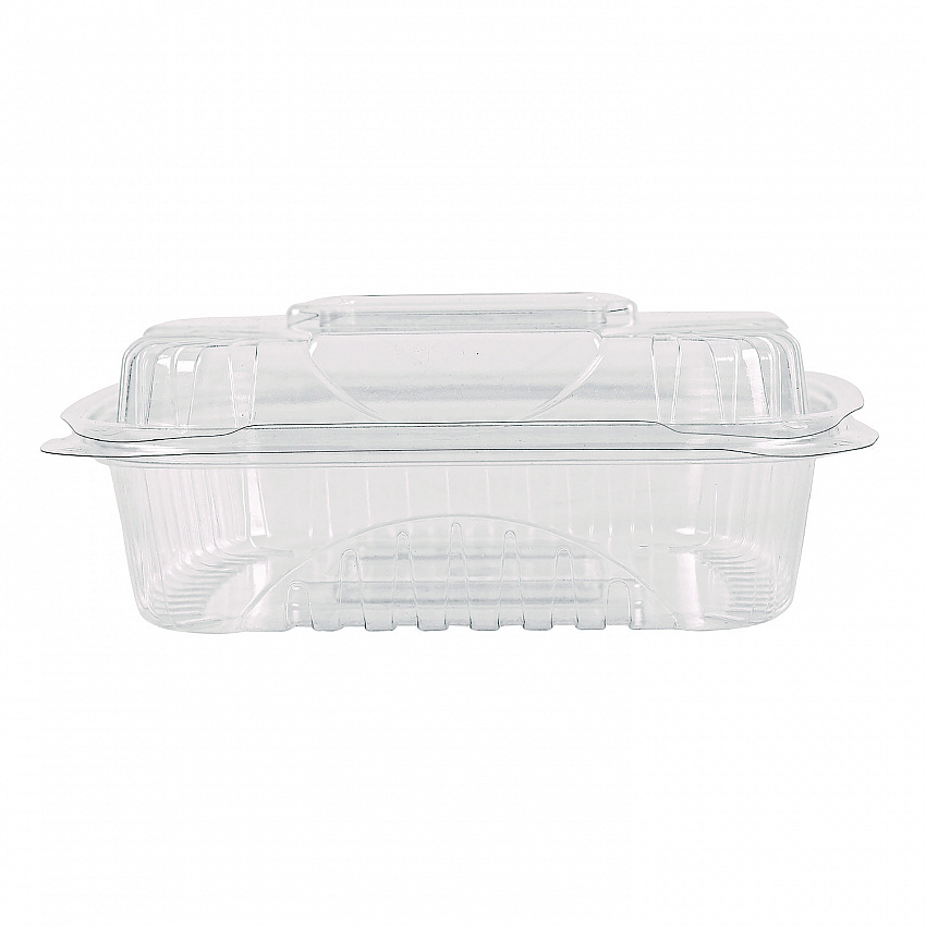 Renewable and Compostable Clear Clamshell Hinged Food Containers, 8 x 8 x 3, Plastic, 80/Pack, 2 Packs/Carton (EPLC81)