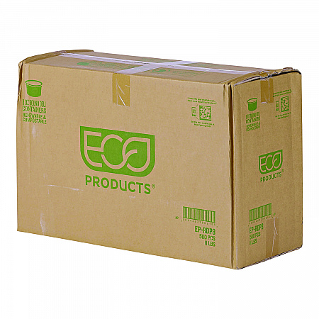 Renewable and Compostable Round Deli Containers, 8 oz, Clear, Plastic, 50/Pack, 10 Packs/Carton (EPRDP8)
