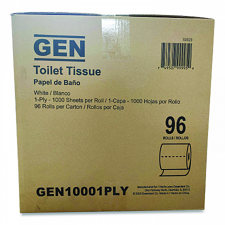 Small Roll Bath Tissue, Septic Safe, 1-Ply, White, 1,000 Sheets/Roll, 96 Rolls/Carton (10001PLY)