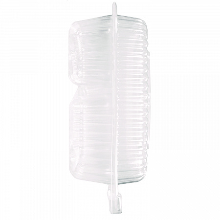 Handi-Lock Three-Compartment Food Container, 8 x 3 x 8.87, Clear, Plastic, 250/Carton (6093S250)