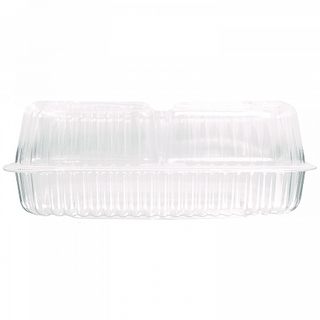Handi-Lock Three-Compartment Food Container, 8 x 3 x 8.87, Clear, Plastic, 250/Carton (6093S250)