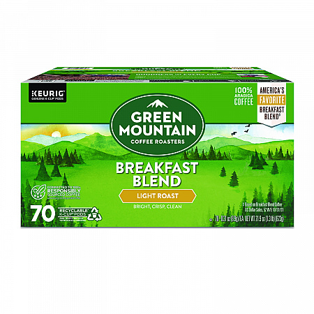Breakfast Blend Coffee K-Cup Pods, Regular, 70/Box (5000373741)