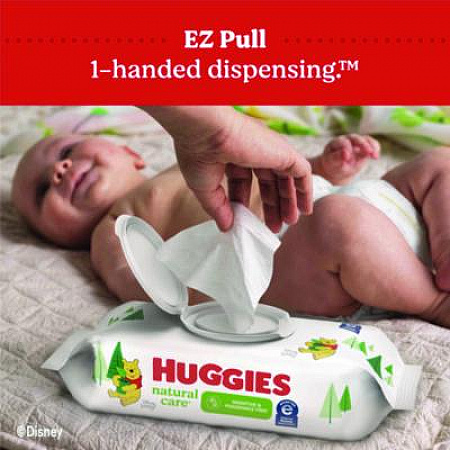 Natural Care Sensitive Baby Wipes, Unscented, White, 64/Pack, 12 Packs/Carton (51079)