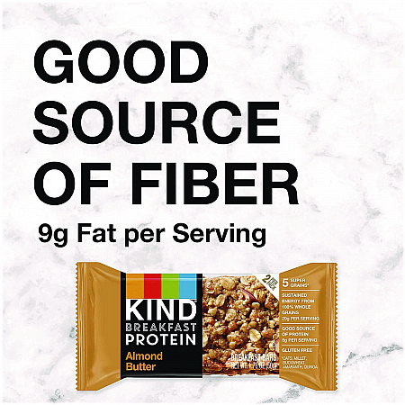 Breakfast Protein Bars, Almond Butter, 1.76 oz Two-Bar Packs, 6/Box (PHW41935)