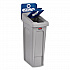 Slim Jim Recycling Station Kit, 1-Stream Mixed Recycling, 23 gal, Plastic, Gray/Blue (2185055)