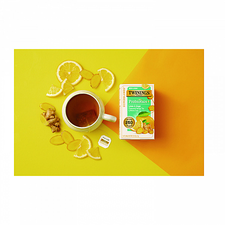 Probiotics Lemon and Ginger Herbal Tea Bags, 0.05 oz, 18/Box (TNA95223)