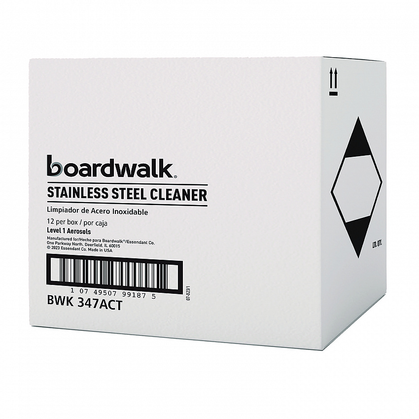 Stainless Steel Cleaner and Polish, Water-in-Oil Based, 18 oz Aerosol Spray, 12/Carton (347ACT)