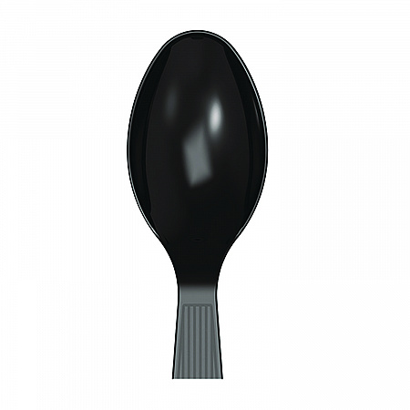 Mediumweight Polystyrene Wrapped Cutlery, Spoon, Plastic, Black, 1,000/Carton (TM53C1)