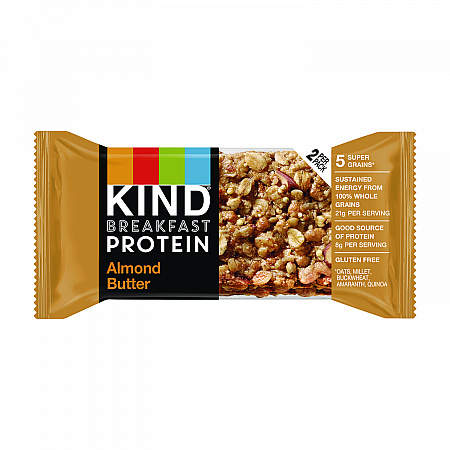 Breakfast Protein Bars, Almond Butter, 1.76 oz Two-Bar Packs, 6/Box (PHW41935)