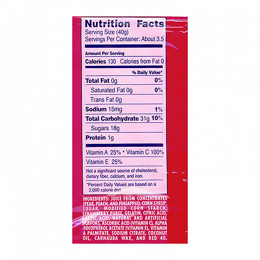 Fruit Snacks, Strawberry, 5 oz Pouch, 12/Box (PIM05096)