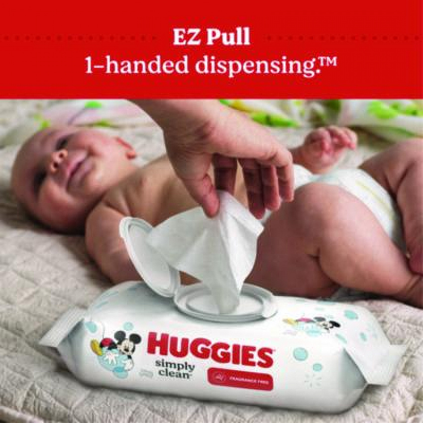 Simply Clean Fragrance Free Baby Wipes, 64/Pack, 11 Packs/Carton (53611)