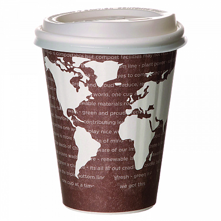 World Art Renewable and Compostable Insulated Hot Cups, 8 oz, Paper, Brown/White, 40/Pack, 20 Packs/Carton (EPBNHC8WD)