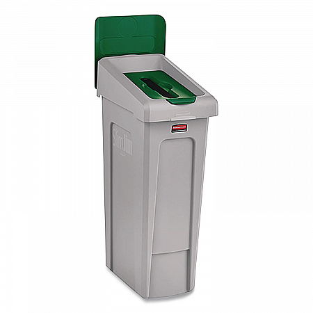 Slim Jim Recycling Station Kit, 1-Stream Paper, 23 gal, Plastic, Green/Gray (2185054)