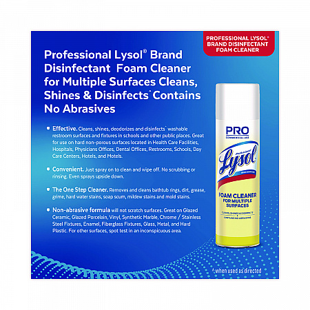 Disinfectant Foam Cleaner, Fresh Scent, 24 oz Aerosol Spray (02775)