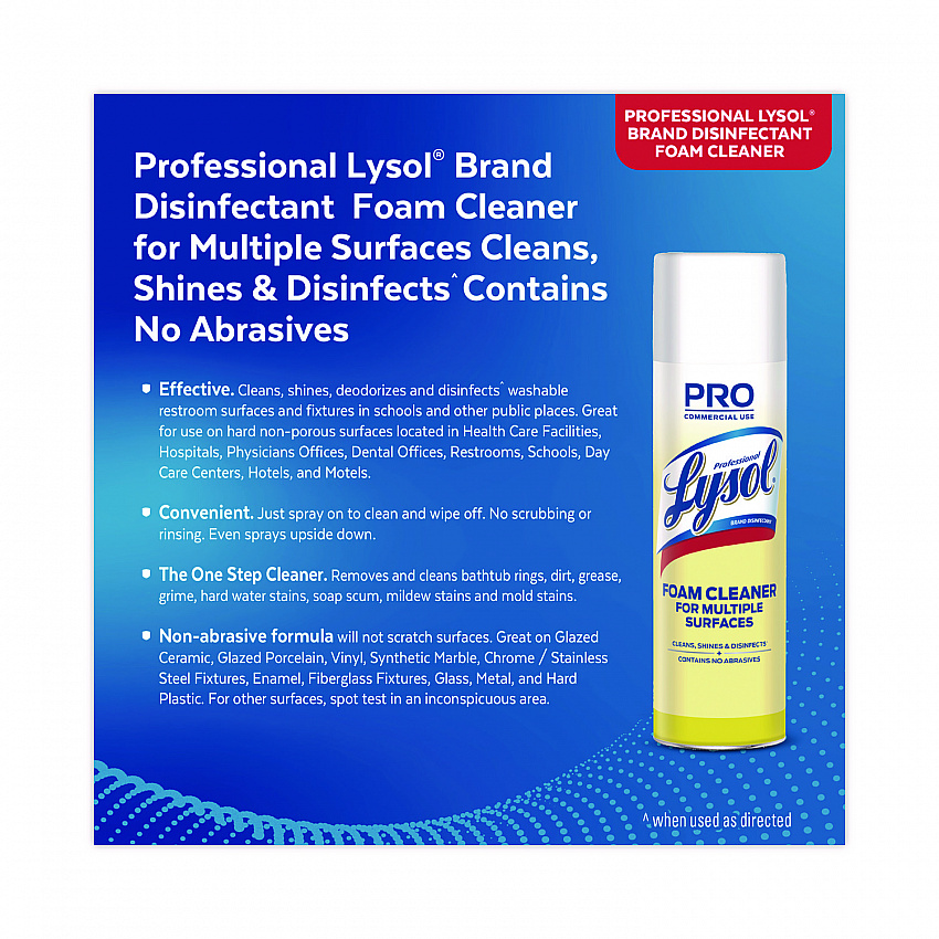 Disinfectant Foam Cleaner, Fresh Scent, 24 oz Aerosol Spray (02775)