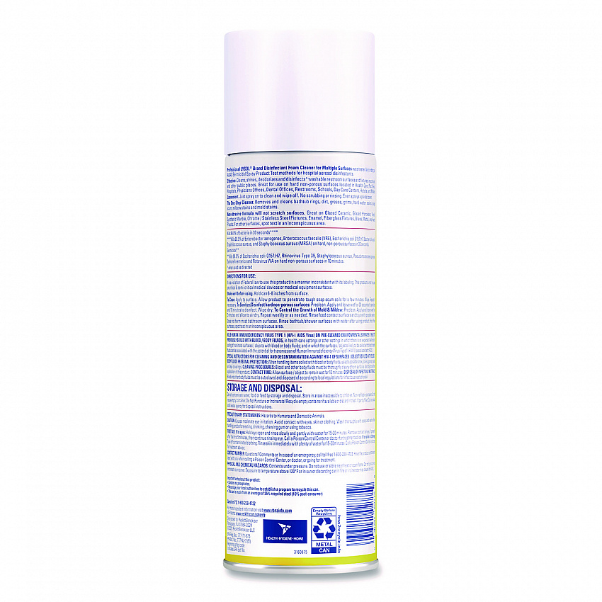 Disinfectant Foam Cleaner, Fresh Scent, 24 oz Aerosol Spray (02775)