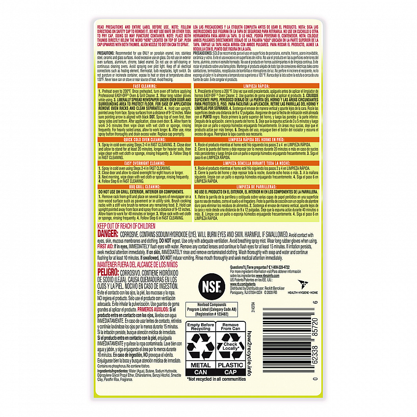 Oven and Grill Cleaner, 24 oz Aerosol  Spray, 6/Carton (85261)