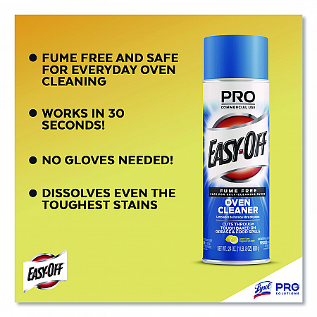 Fume Free Max Oven Cleaner, Foam, Lemon, 24 oz Aerosol Spray, 6/Carton (85260)