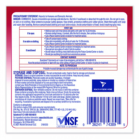 No Rinse Sanitizer Concentrate, Unscented, 1 gal Bottle, 4/Carton (74389)
